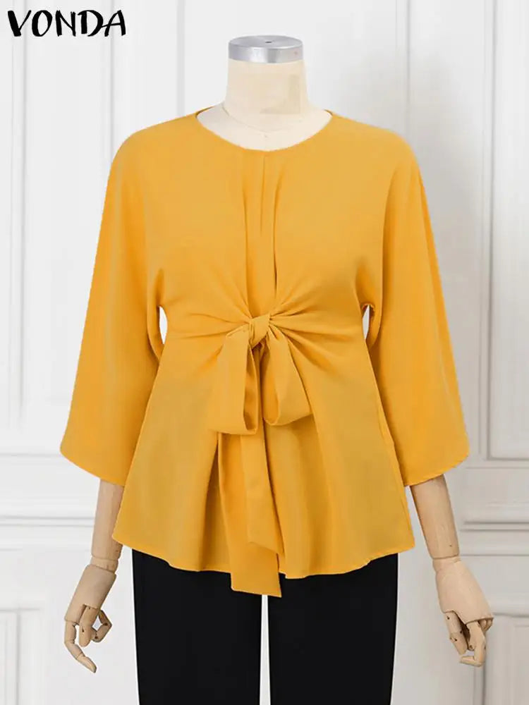 Plus Size VONDA Women Fashion Blouse 34 Sleeve