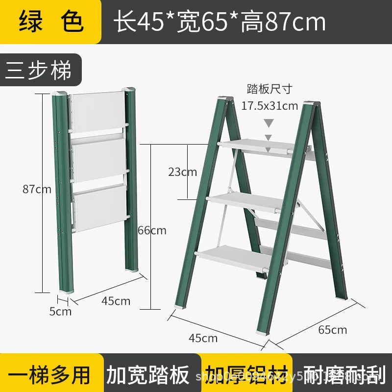 Multi functional folding ladder aluminum alloy high stool