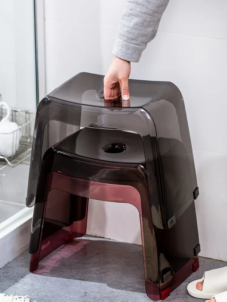 Bathroom Stool Home Furniture Transparent PCTG Plastic Shoe