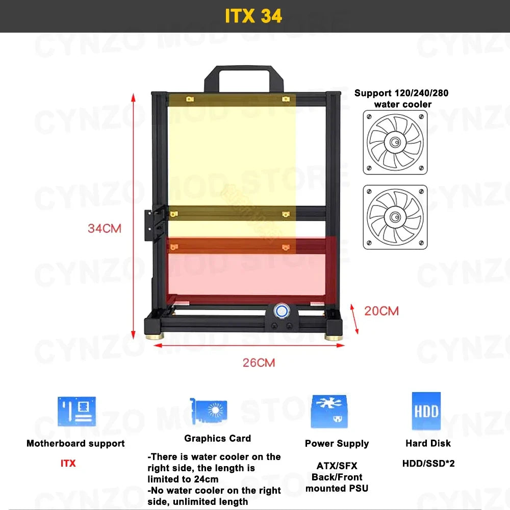DIY Gamers Cabinet MOD ITX MATX PC Case