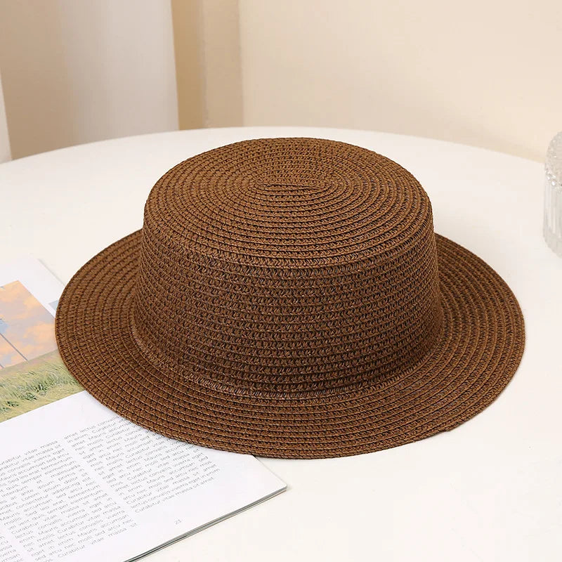 Summer Fashion Versatile Men's Women's Straw Hat Flat