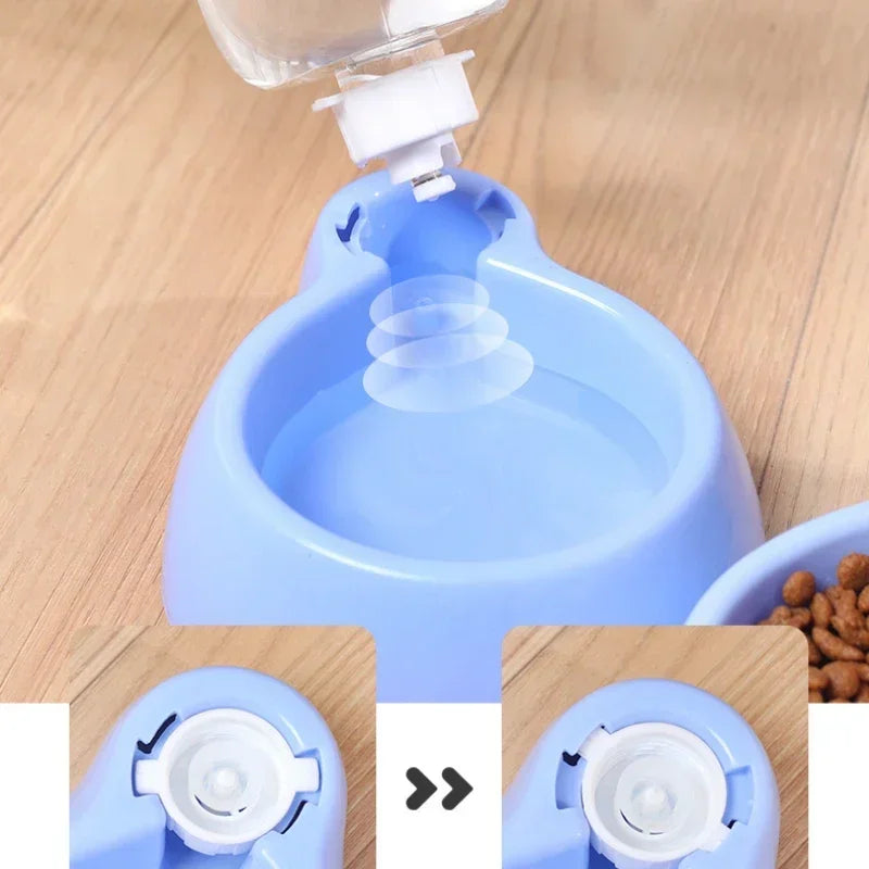 1.8L/500g Cat Automatic Feeder Mushroom Shape Water Bottle