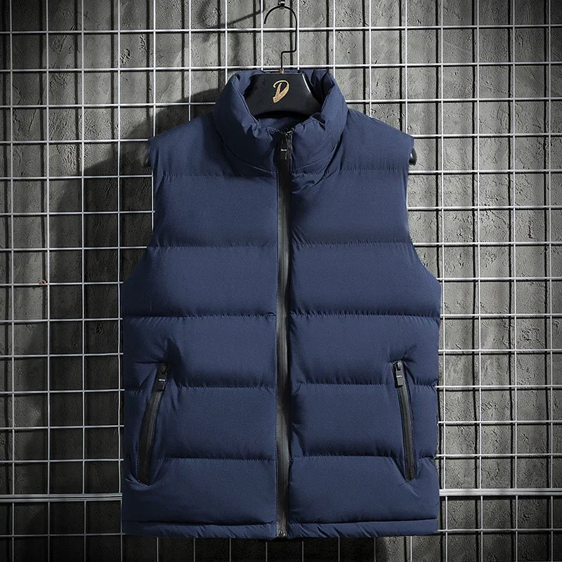 Mens Vest Jacket Warm Sleeveless Jackets Waterproof Zipper