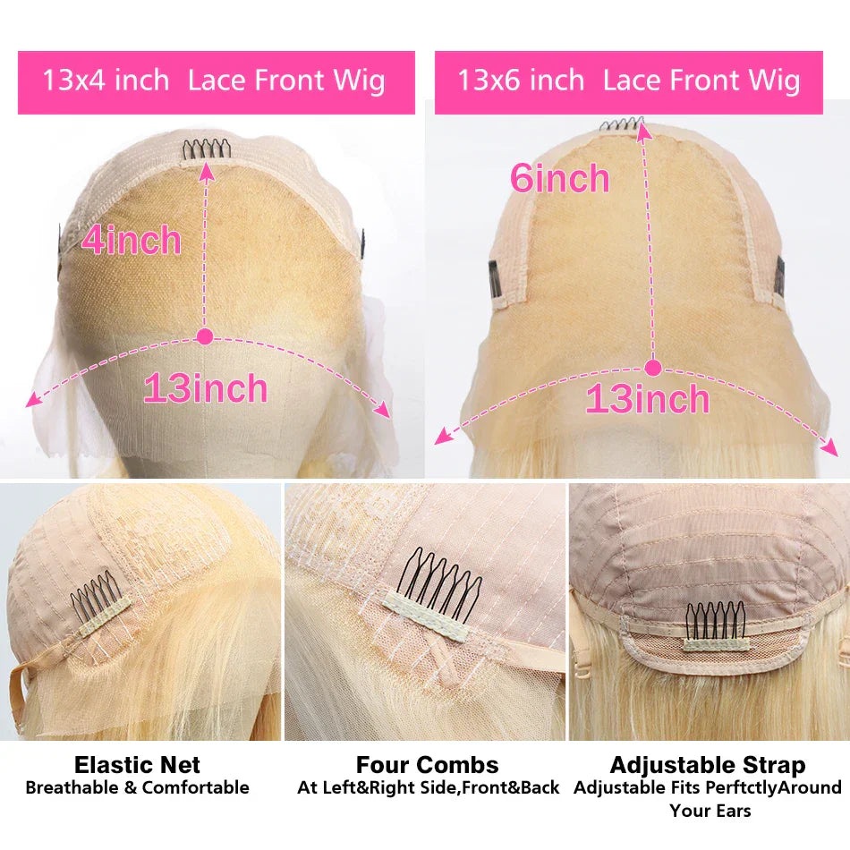 40 inch 613 Honey Blonde Color Straight 13x4