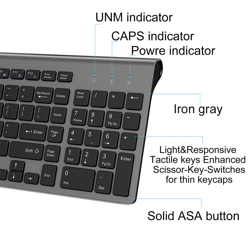 SeenDa Russian Spain Wireless Keyboard and Mouse Combo