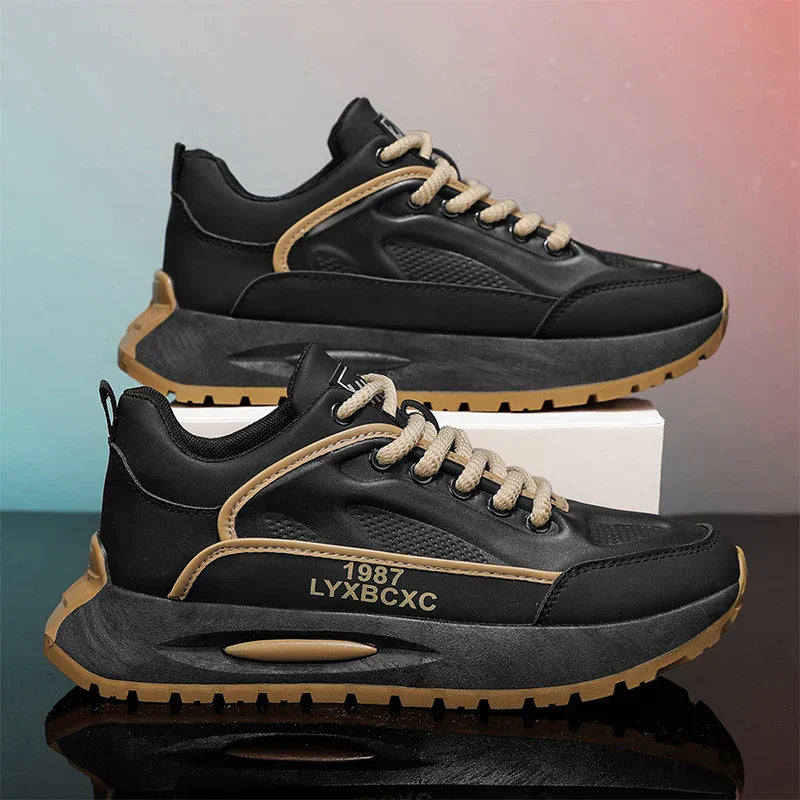 Men's Run Sneaker Walking Leather Shoes Youth Casual Cricket Shoes Fashion Trend Board Shoes Comfort White Skateboard Shoes
