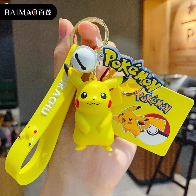 Pokemon Keychain Anime Figures Pikachu Cartoon Key Chain
