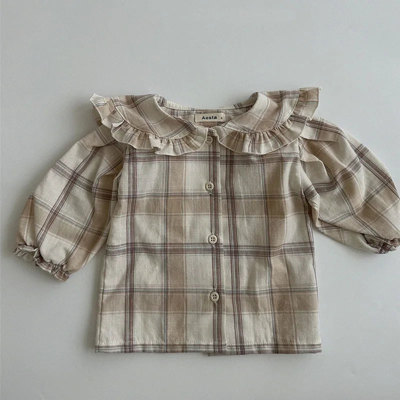 2023 New Baby Long Sleeve Lapel Shirts Cute