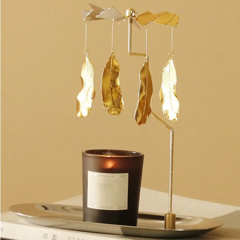 Gold Romantic Rotating Spinning Candle Holder Wedding Party