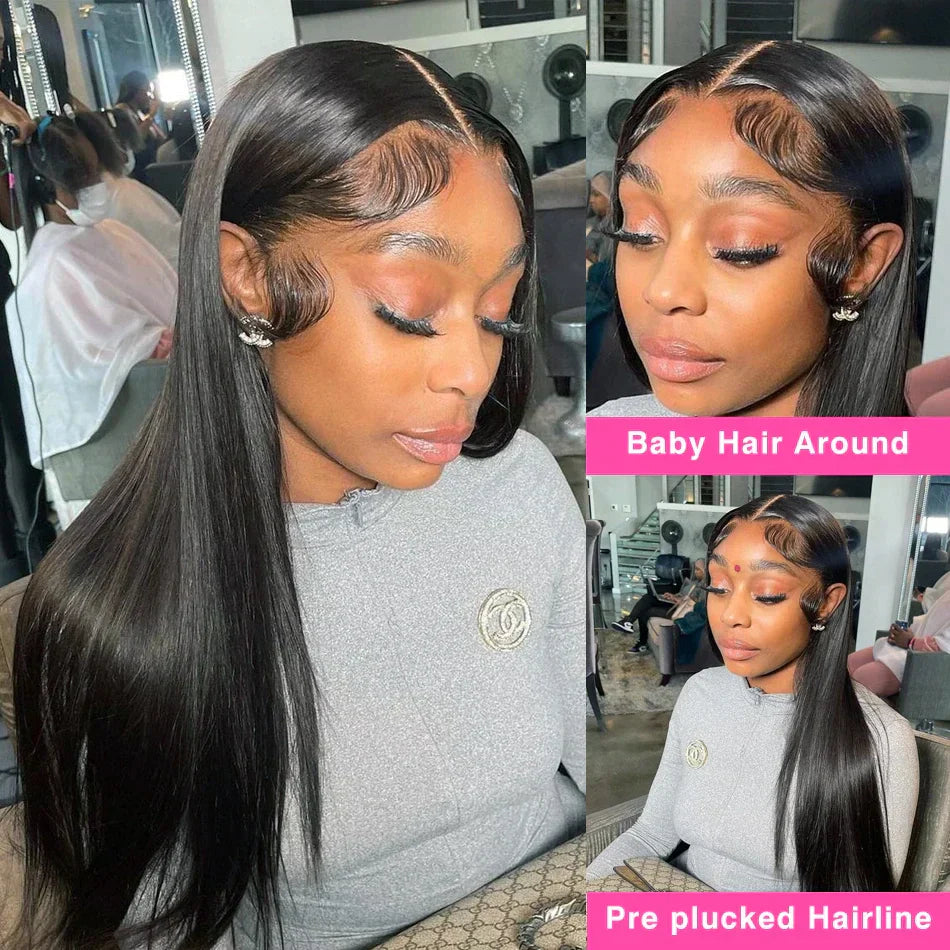 Brazilian Bone Straight 13x4 Transparent Lace Front Wigs