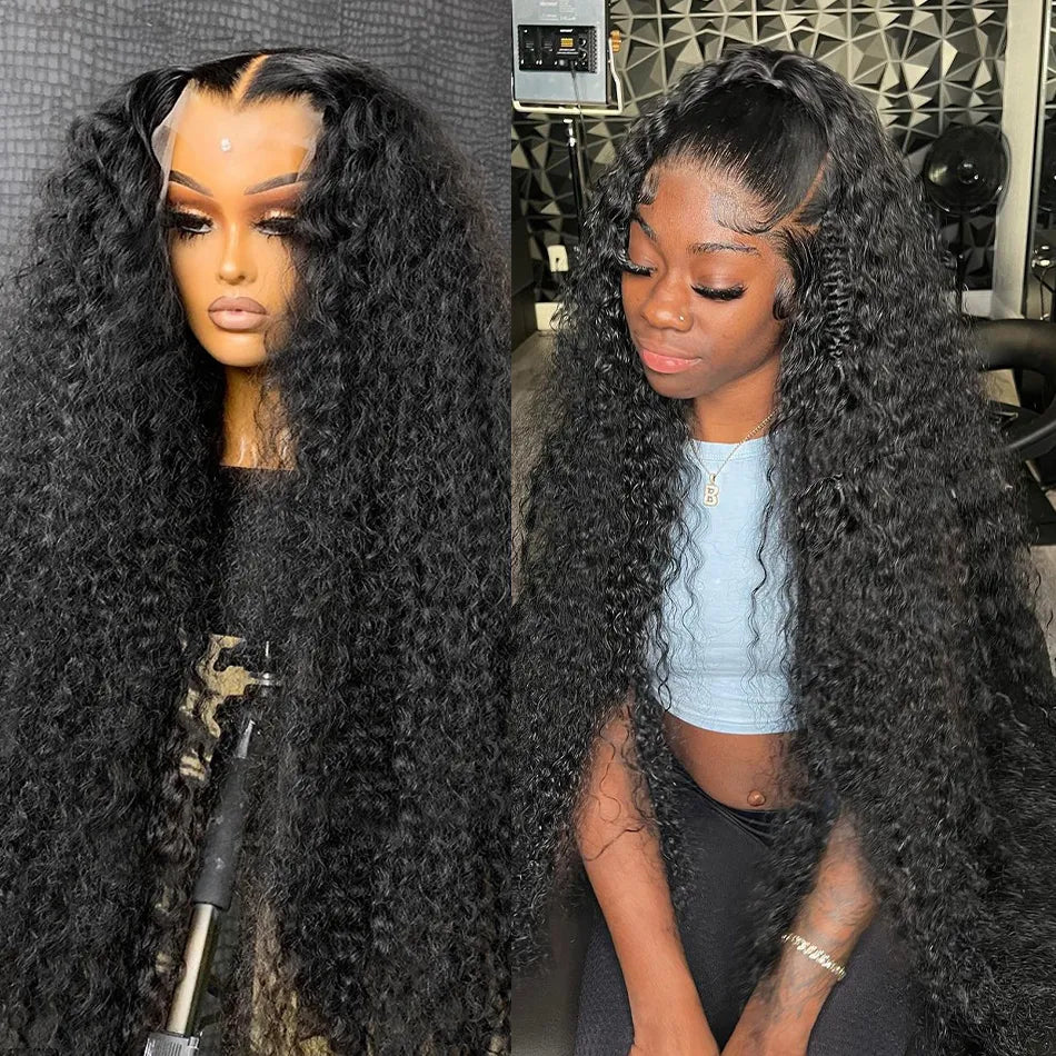 40Inch Deep Wave Frontal Wig Transparent 13x4 13x6