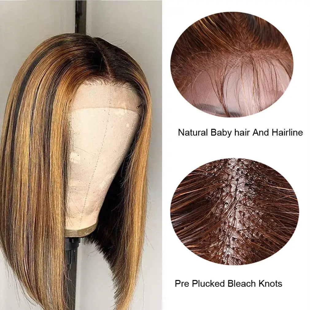 ISHINE 13x5x1 Highlight Straight Bob Wig Lace Front