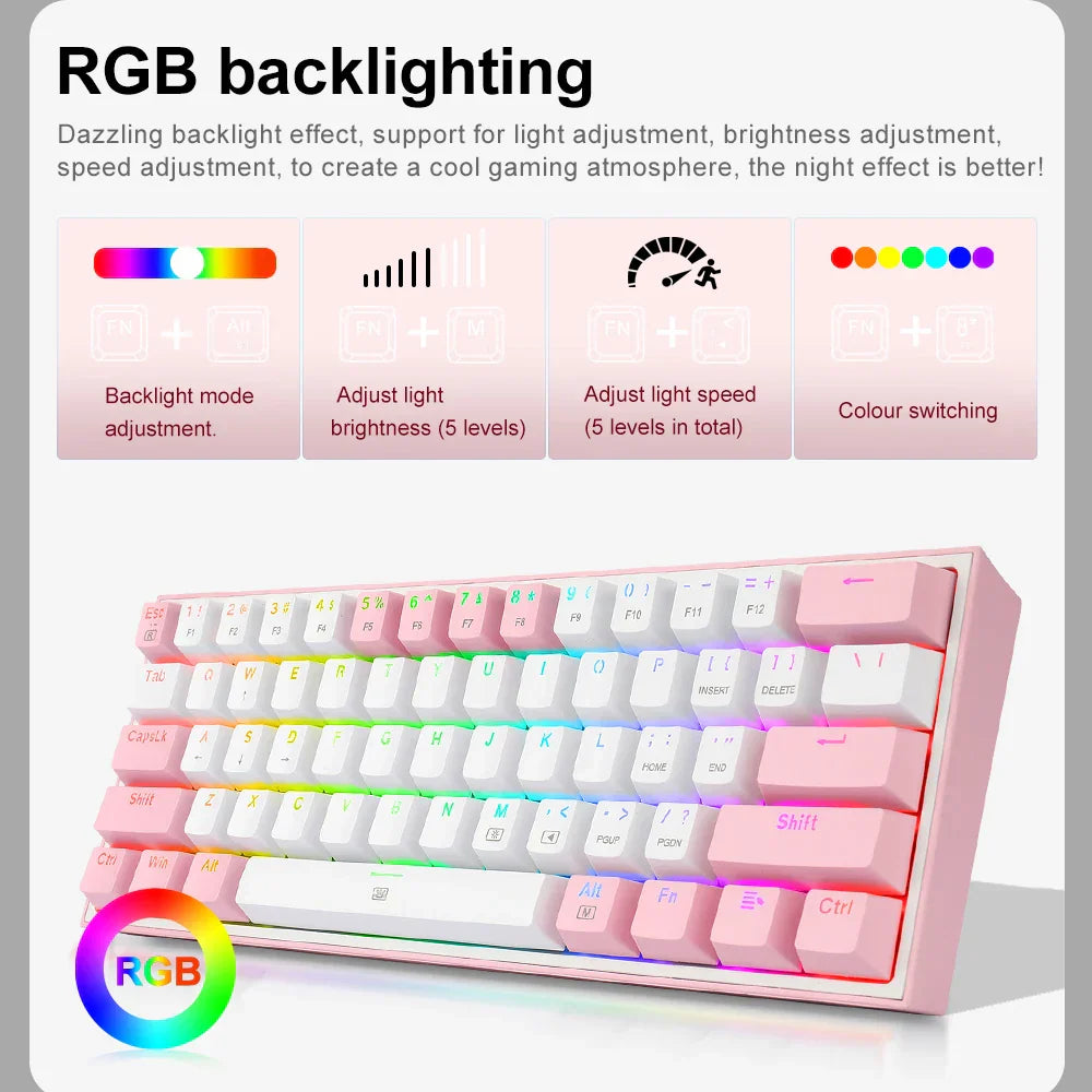 REDRAGON Fizz K617 RGB USB Mini Mechanical Gaming