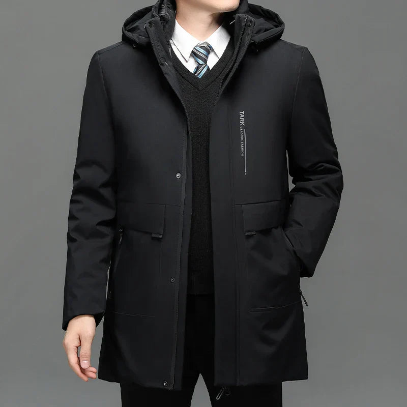 Men's Long Plush Thickened Parkas 2 pieces Winter