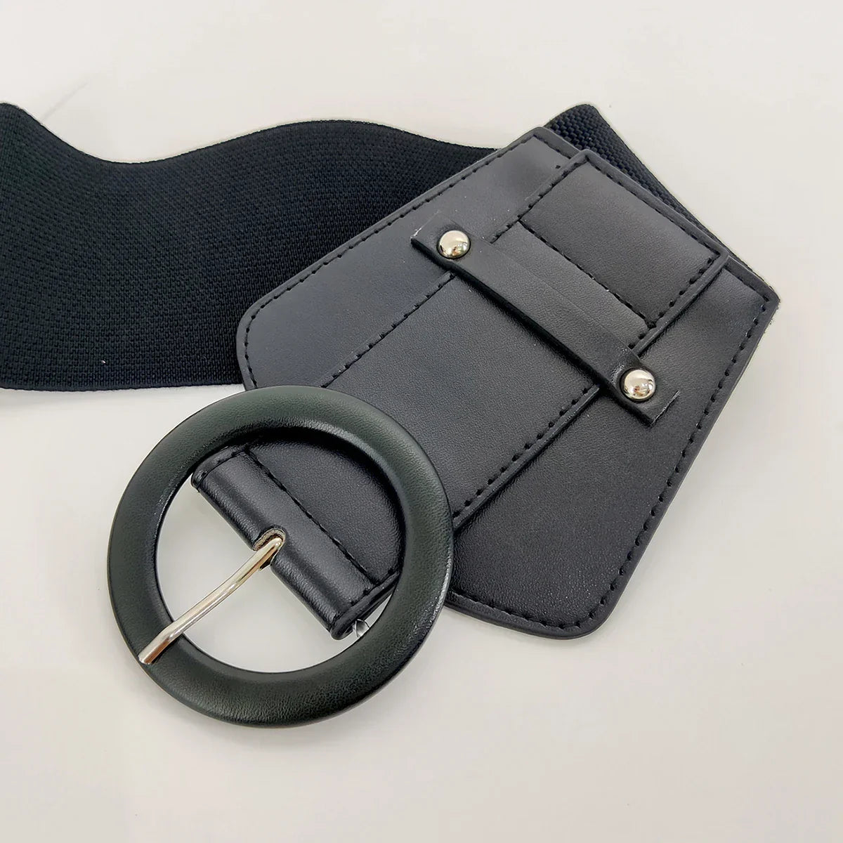 Black Wide Stretch Cummerbunds Female Waist Elastic Corset