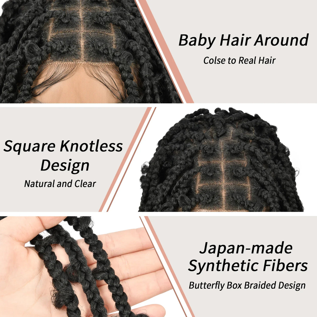 Kalyss 36" Square Knotless Butterfly Box Braided Wigs