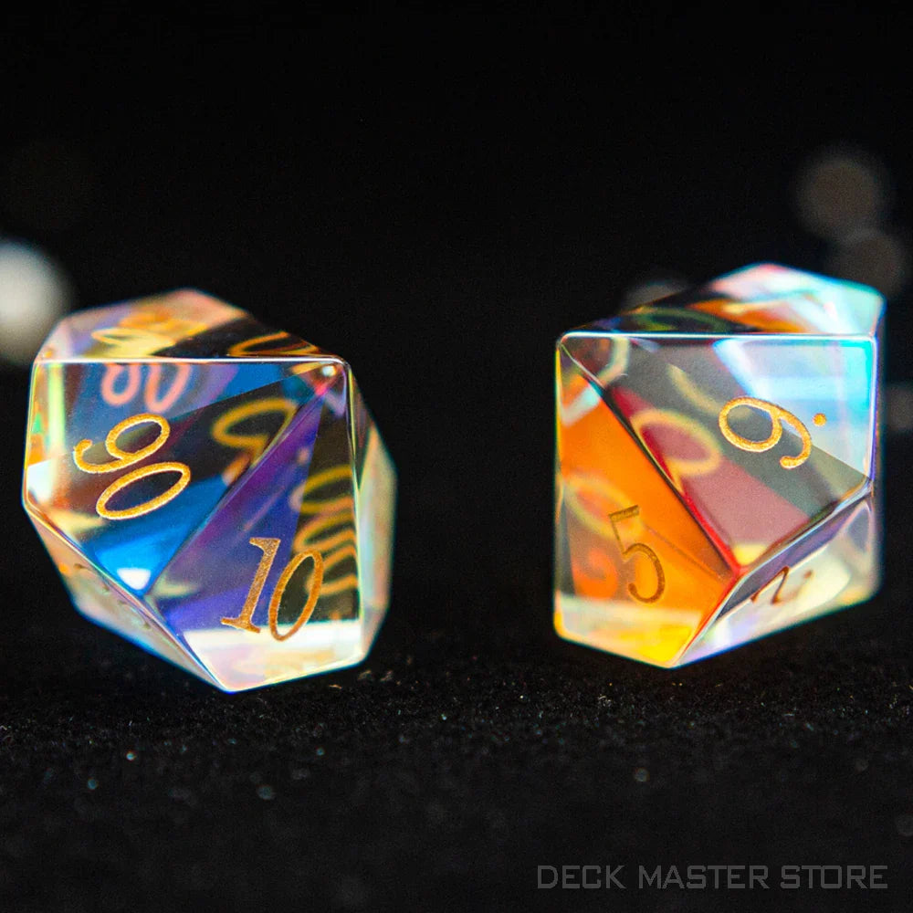 7pcsset Polyhedral Gemstone DnD Dice Set for Tabletop