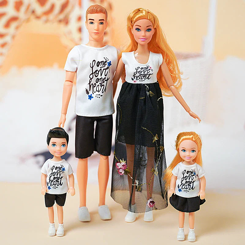 30cm Family Doll Movable Body Mom Dad Ken
