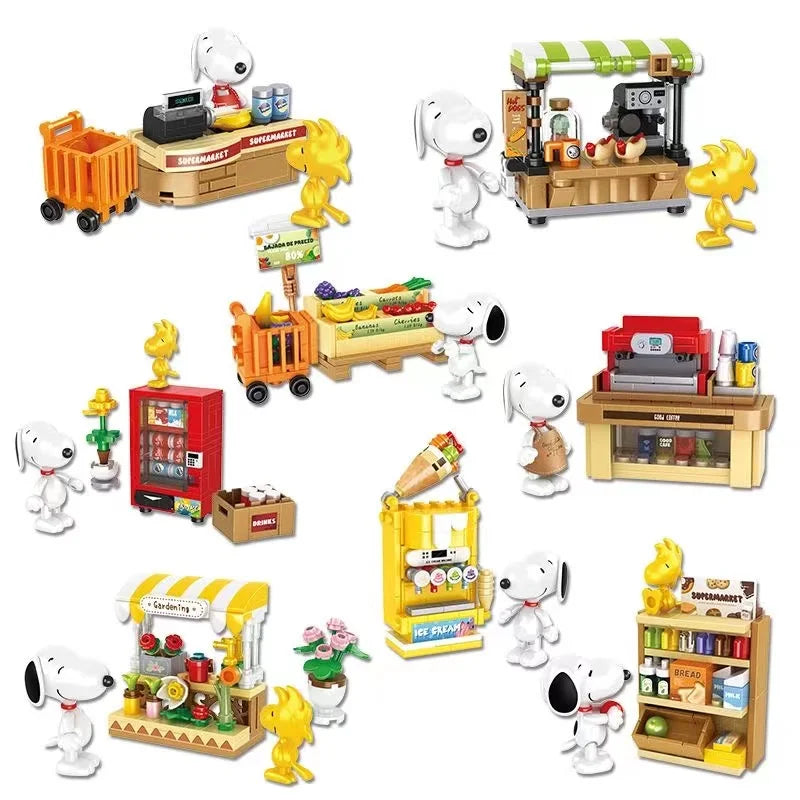 Genuine Classic Animation Snoopy Model Building Blocks DIY