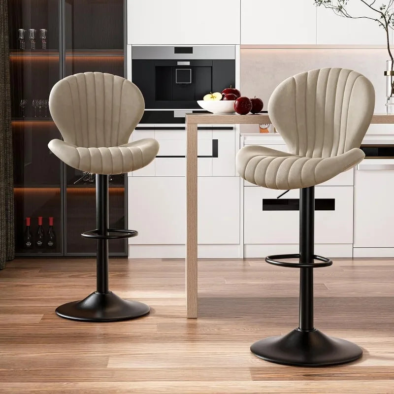 Bar Stools Set of 2 Modern Swivel Bar