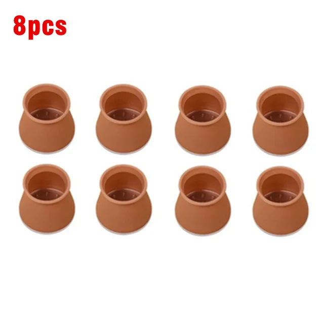 8/16pcs Silicone Table Chair Leg Caps With Felt