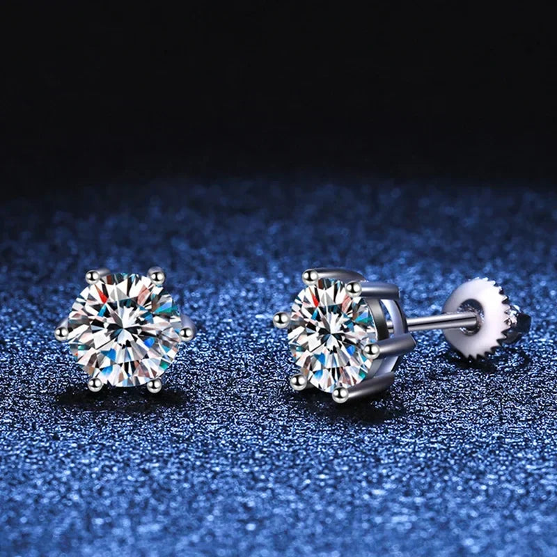 NeeTim 2ct Moissanite Earrings For Women Men Lab