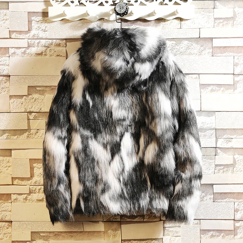 Winter Parka Men's Warm Plus Fleece Faux Fur