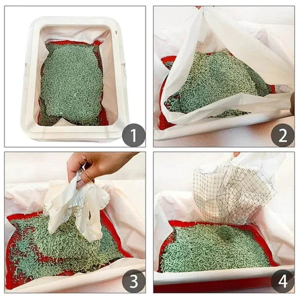 Large/Small Mesh Cat Litters Liners Bag Easy Cleaning