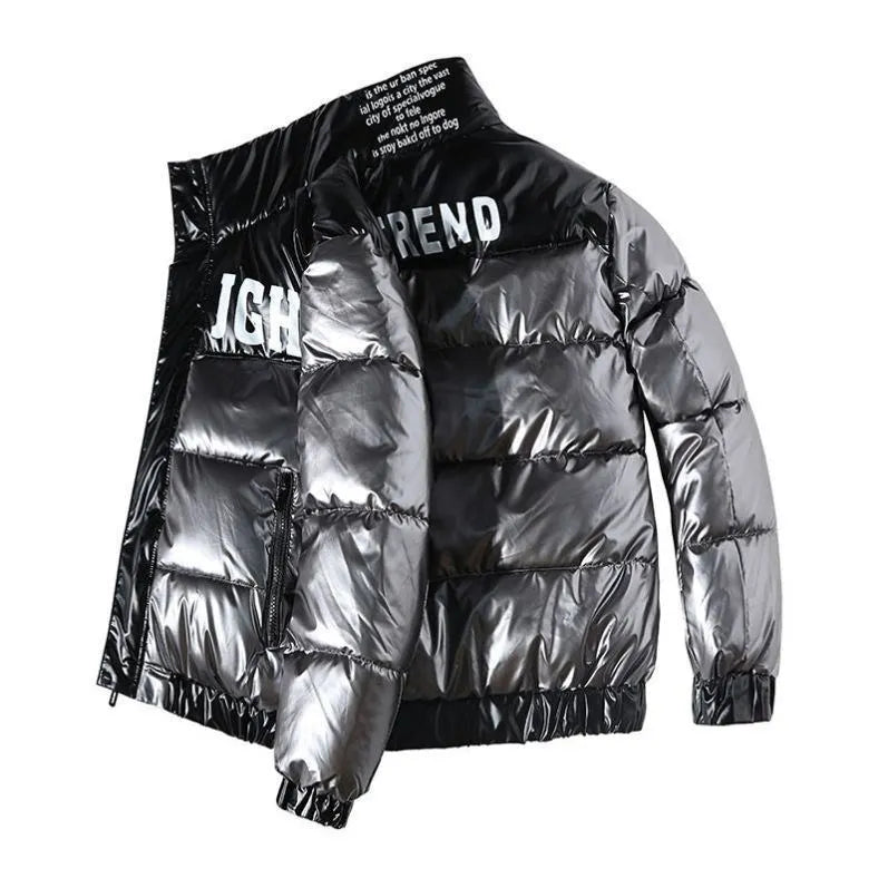 2022 New Bright Leather Men Thicken Warm Winter