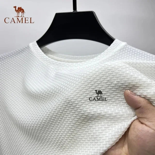 High End Embroidered CAMEL Ice Silk Mesh Short