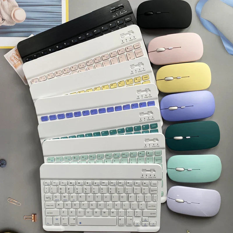 Rechargeable Tablet Wireless Bluetooth Keyboard Mouse Set For