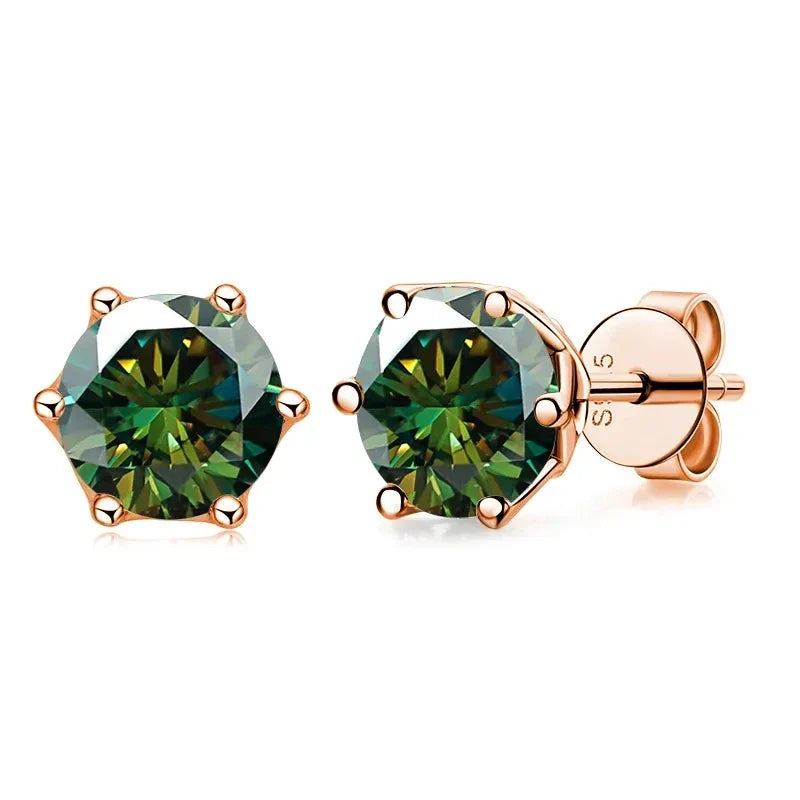 GRA 0.5ct-1ct D Color Certified Moissanite Stud Earrings