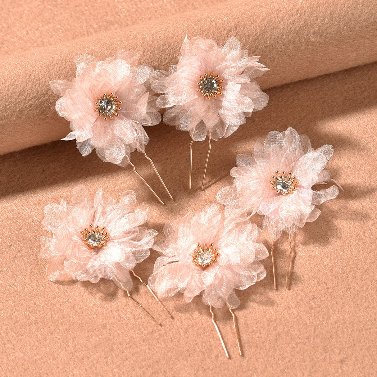 3PCS Flower Hairpin Bride Headdress For Women Pearl