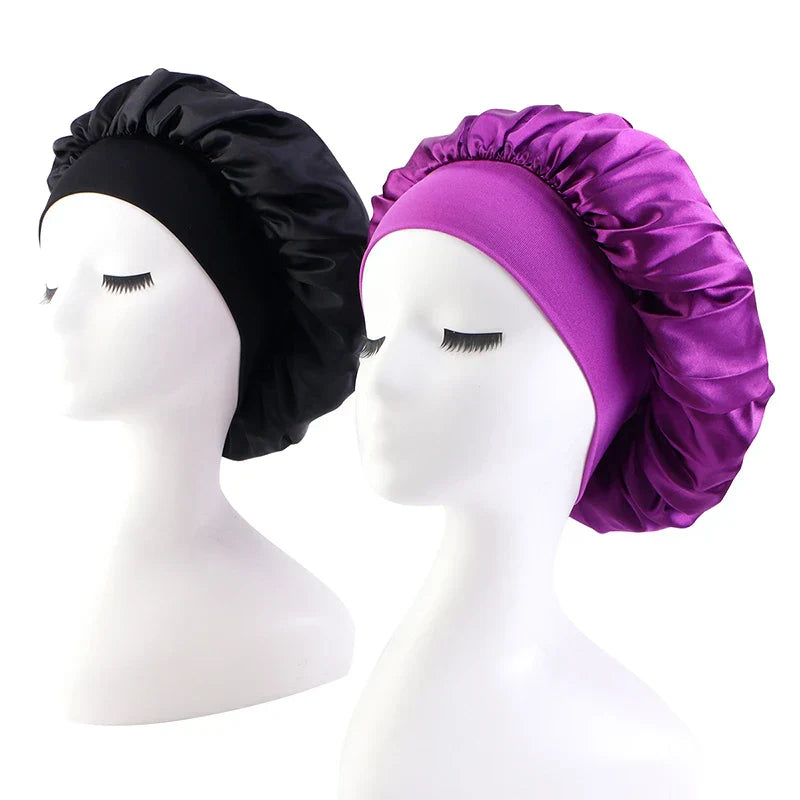 New 2 Pieces Silky Sleep Cap Women's Satin