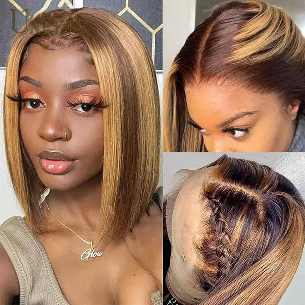 4x4 Bob Lace Closure Wig Indian Straight Human