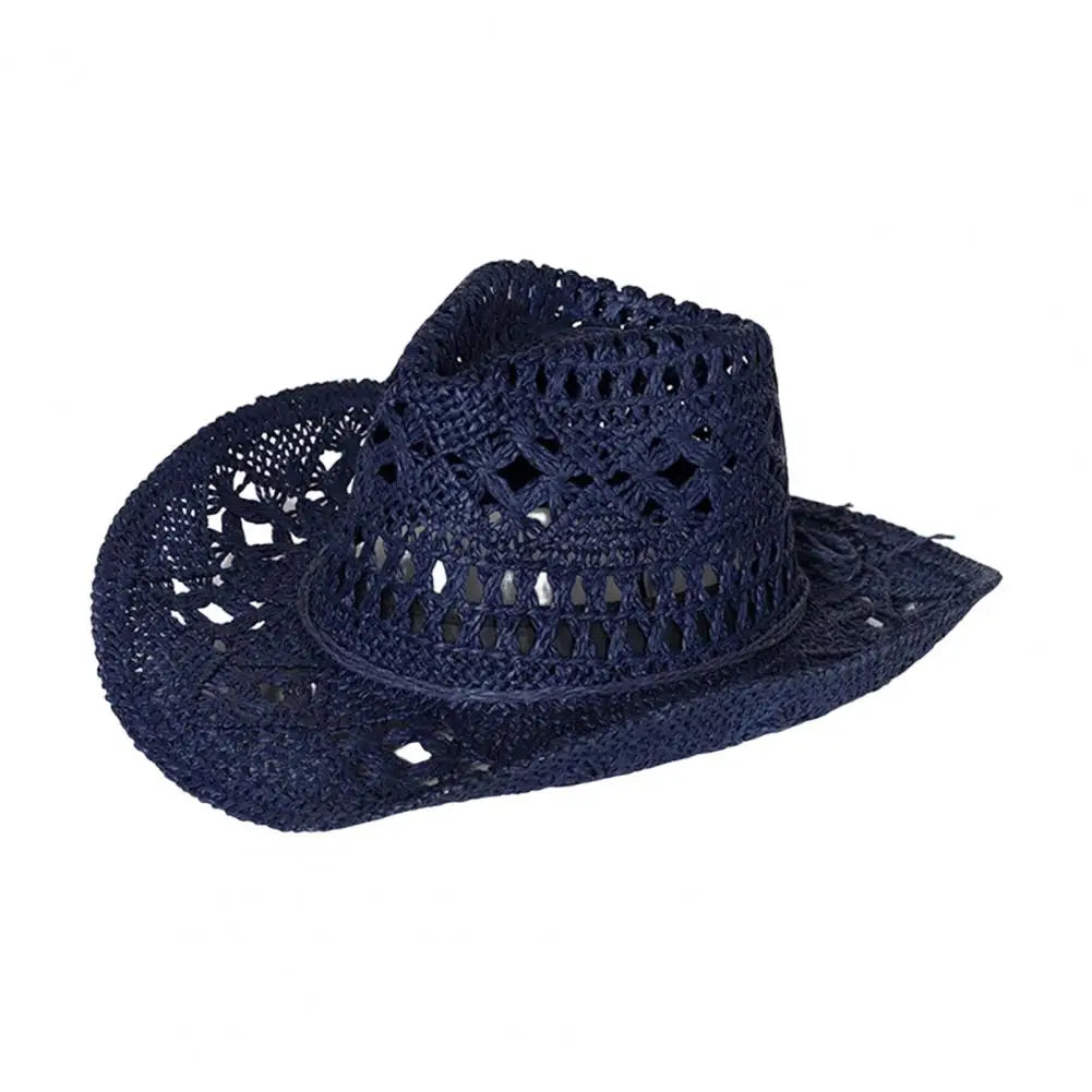 Western Cowboy Straw Hat Summer Men Women Wide
