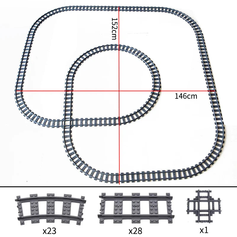 City Trains Train Track Rail Bricks Model Toy