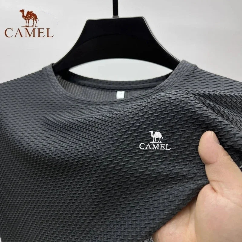 High End Embroidered CAMEL Ice Silk Mesh Short