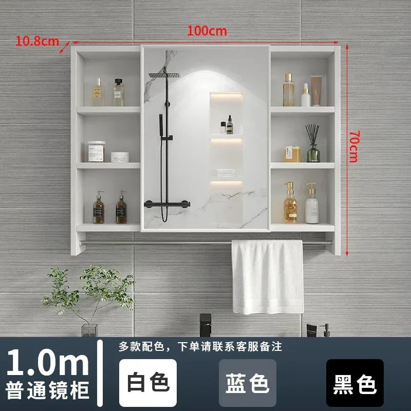 Italian Aluminum Alloy Smart Bathroom Mirror Cabinets Luxury