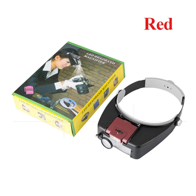 Head-Mounted Magnifier LED Illumination 1.5X 3X 8.5X 10X