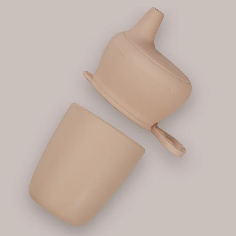 Multicoloured Baby Silicone Cup With Cover Eco-friendly Detachable