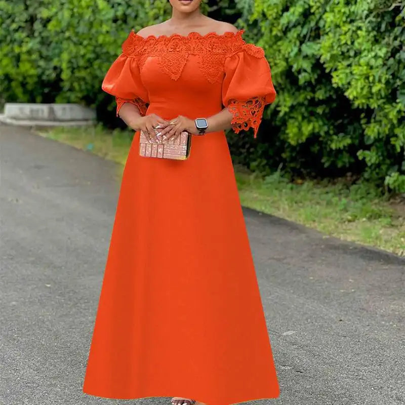 Plus Size 5XL VONDA Women Off Shoulder Maxi