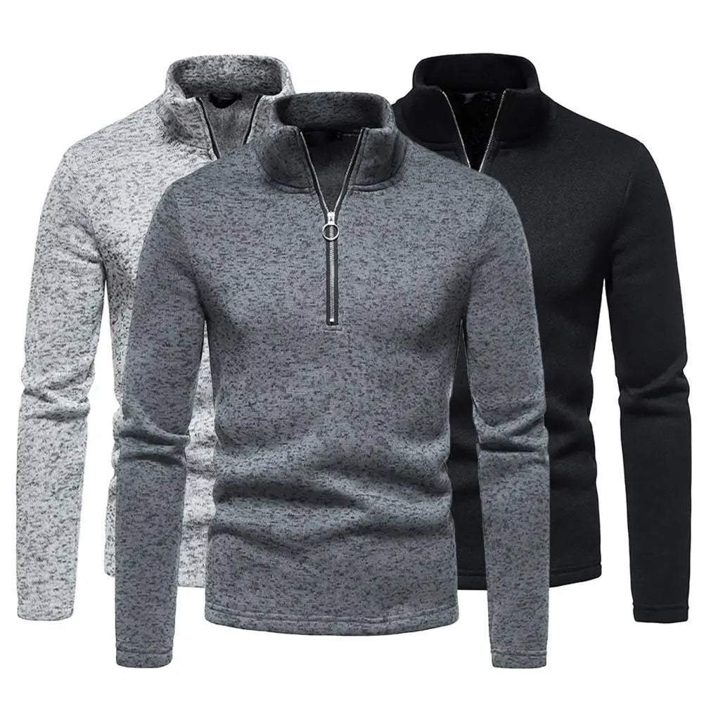 Warm Zipper Sweater Winter Jacket Solid Color High