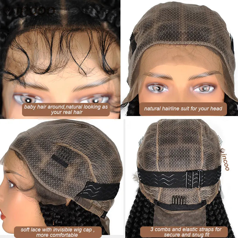 Synthetic Full Lace Front Wigs Large Box Braided