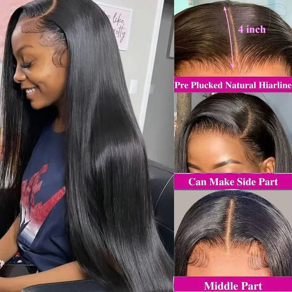 Transparent 13x4 Lace Front Human Hair Wigs Brazilian