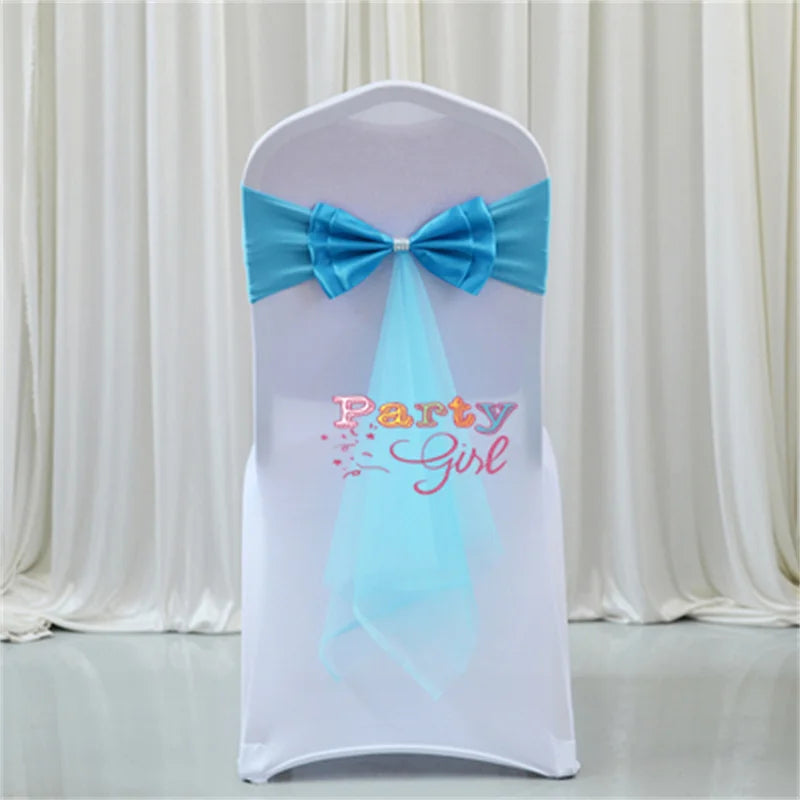 Spandex Lycra Chair Band Back Satin Bow Swag
