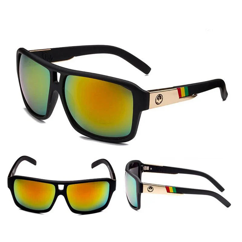 Square Sunglasses Men Dragon Brand Designer Mirror Driving