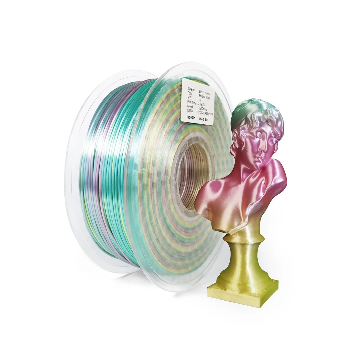 Silk PLA Rainbow Filament 1.75mm 3d Printer Filaments