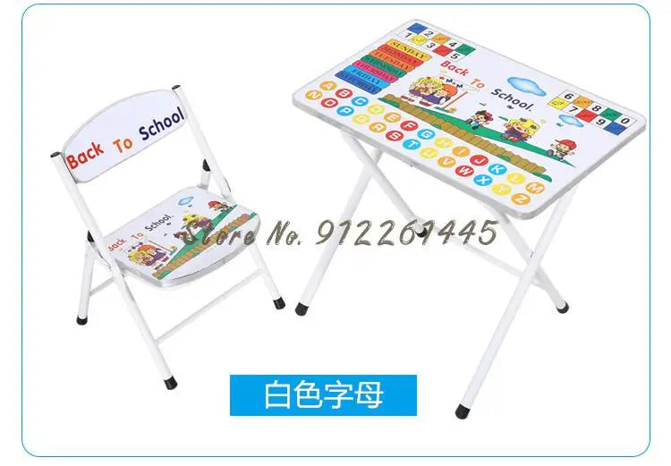 Kindergarten pupils children foldable learning tables and chairs