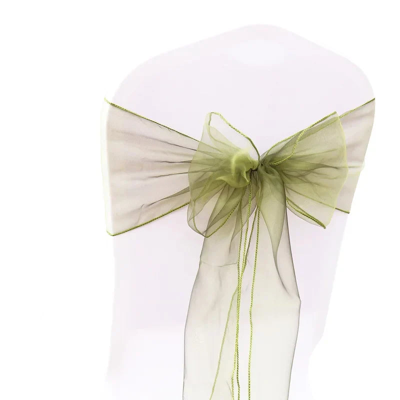 50PCs/lot Wedding Chair Decoration Organza Chair Sashes Knot